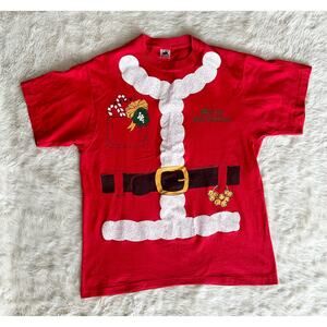 Vintage 1980 Single Stitch Santa Tee Shirt Men's XL